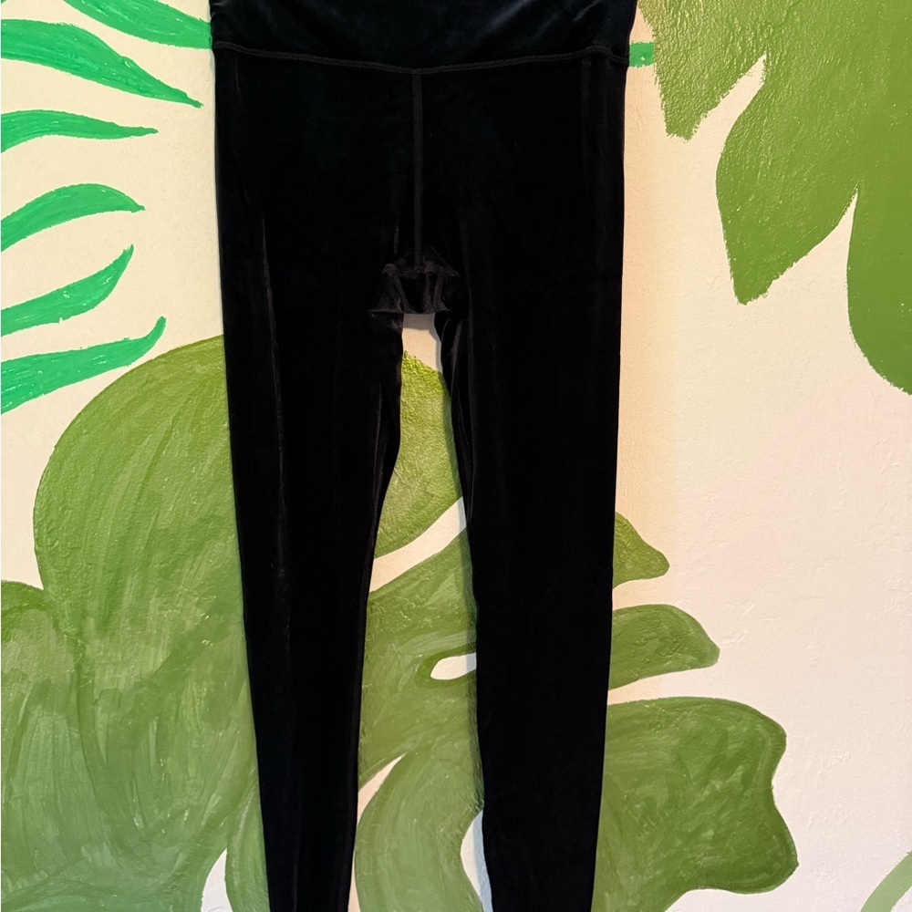 Athleta Elation Black Velvet Leggings